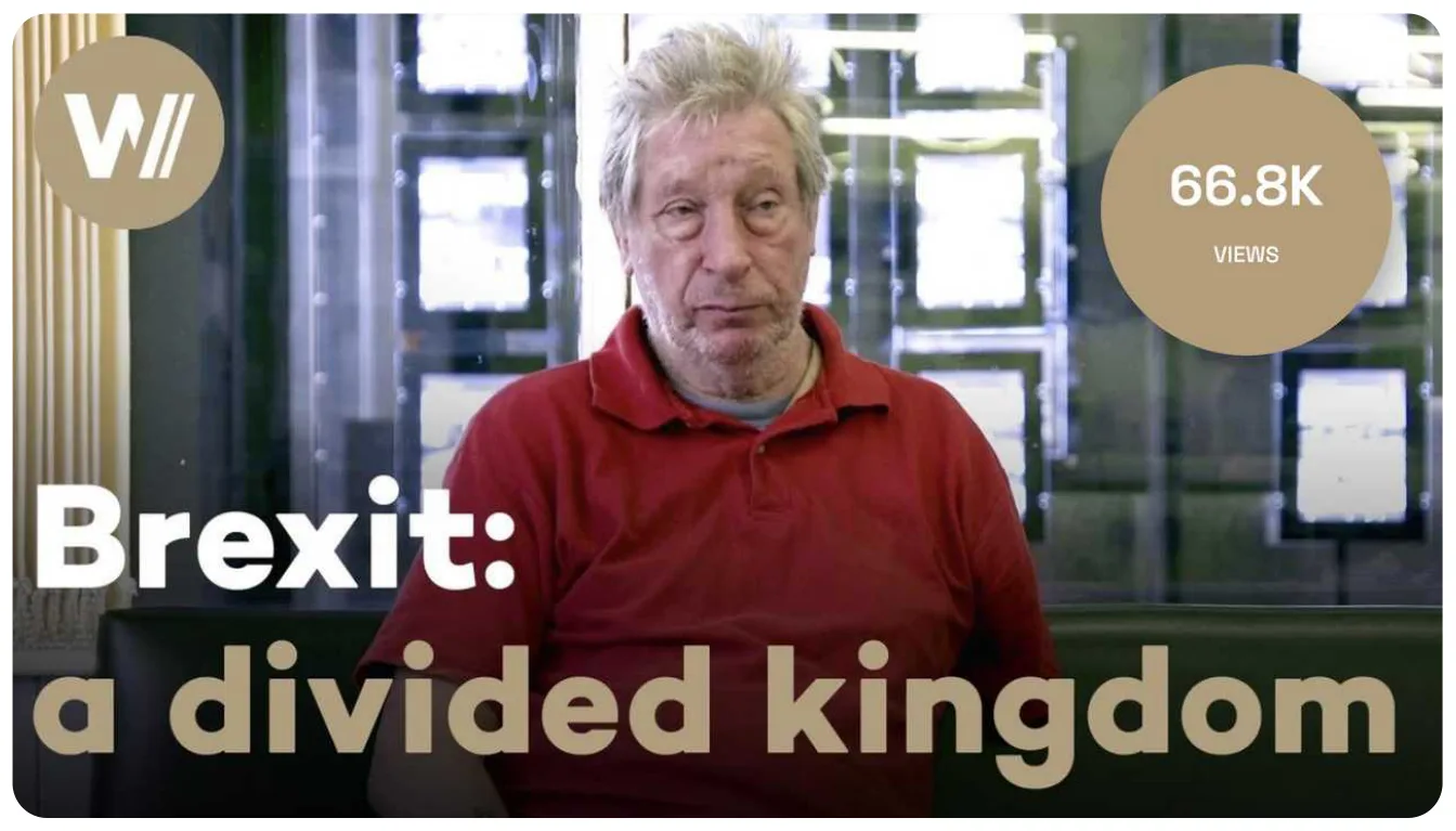 'Brexit: a divided kingdom' documentary thumbnail, marked at 66.8 thousand views.